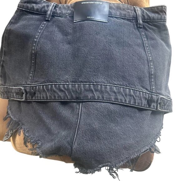 Alexander Wang Black Denim Jean Skort Size 30 EUC - Picture 2 of 5